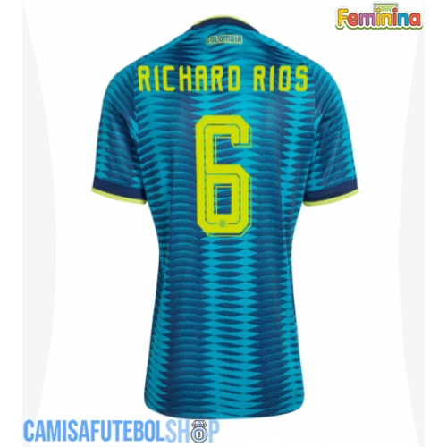 Camisa de time de futebol Colômbia Richard Rios #6 Replicas 2º Equipamento Feminina Mundo 2026 Manga Curta